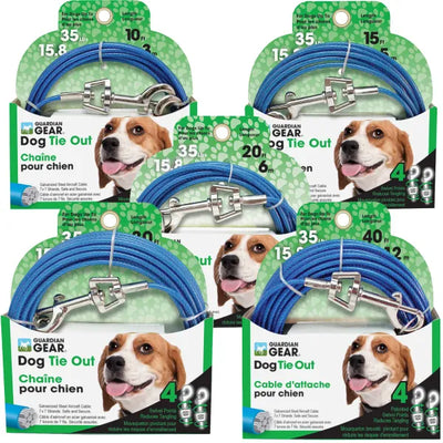 Guardian Gear Medium Dog Twin-Swivel Vinyl Coated Tie Outs - Choose Length