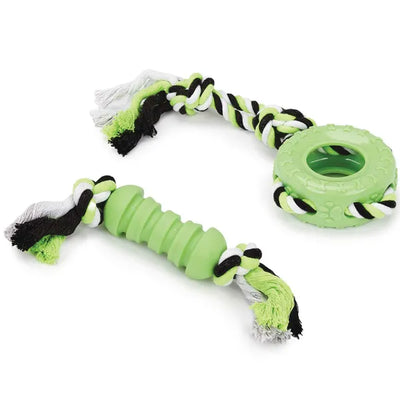 Pet Edge BPP Dog Rope Tug TPR Toy – Durable 2pc Set for Chewers