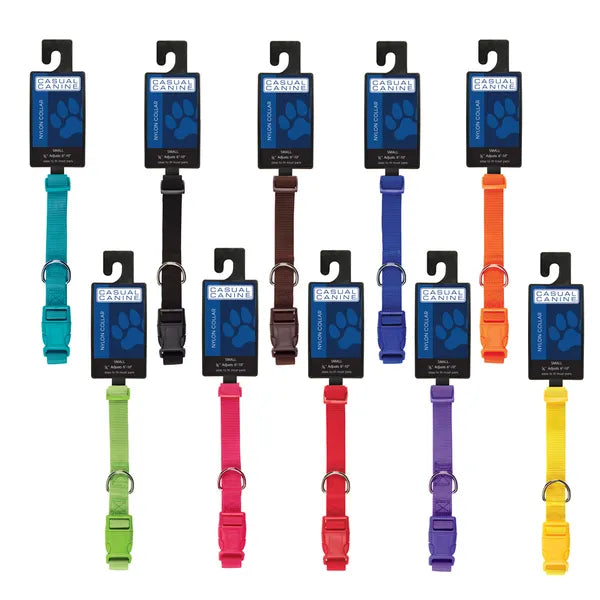 Casual Canine Classic Nylon Collars - Select Size/Color