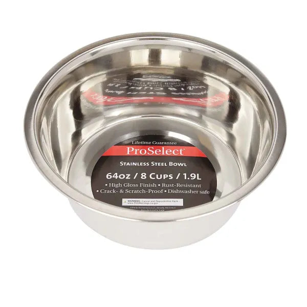 Pet Edge Heavy Duty Stainless Steel Pet Dish - Mirror Finish, Select a Size