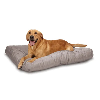 Slumber Pet MegaRuff Chew-Proof Dog Bed – Gray Ripstop Polyester, Medium