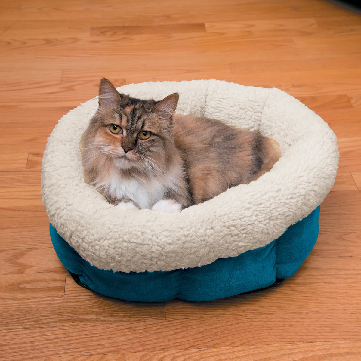 Slumber Pet Cat Snuggle Beds - Blue Pacific Faux-suede 18 inch